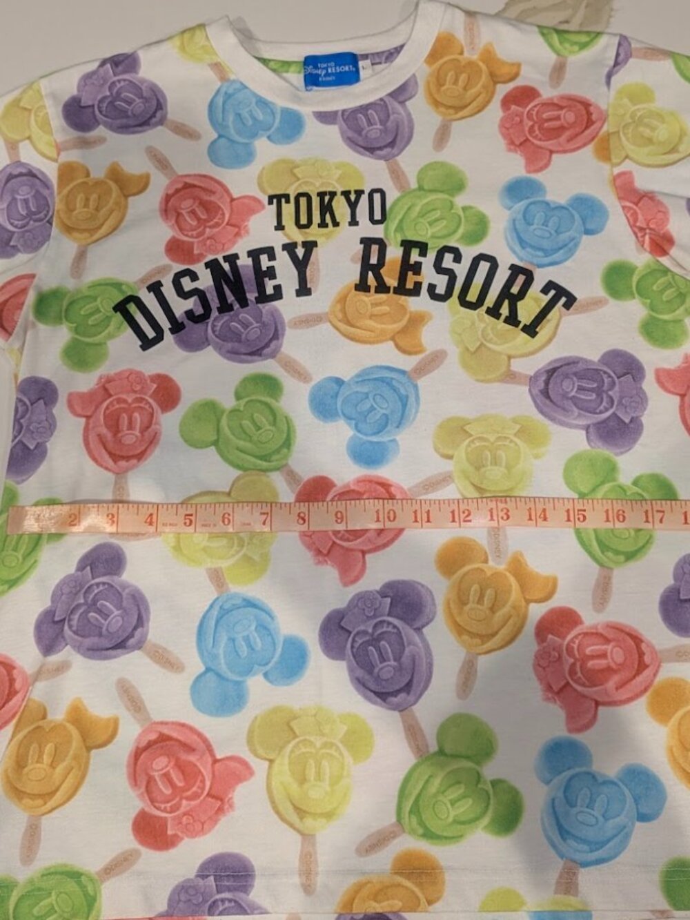 Tokyo Disney Resort TDR Mickey & Minnie Popsicle All Over Print Tee Tshirt